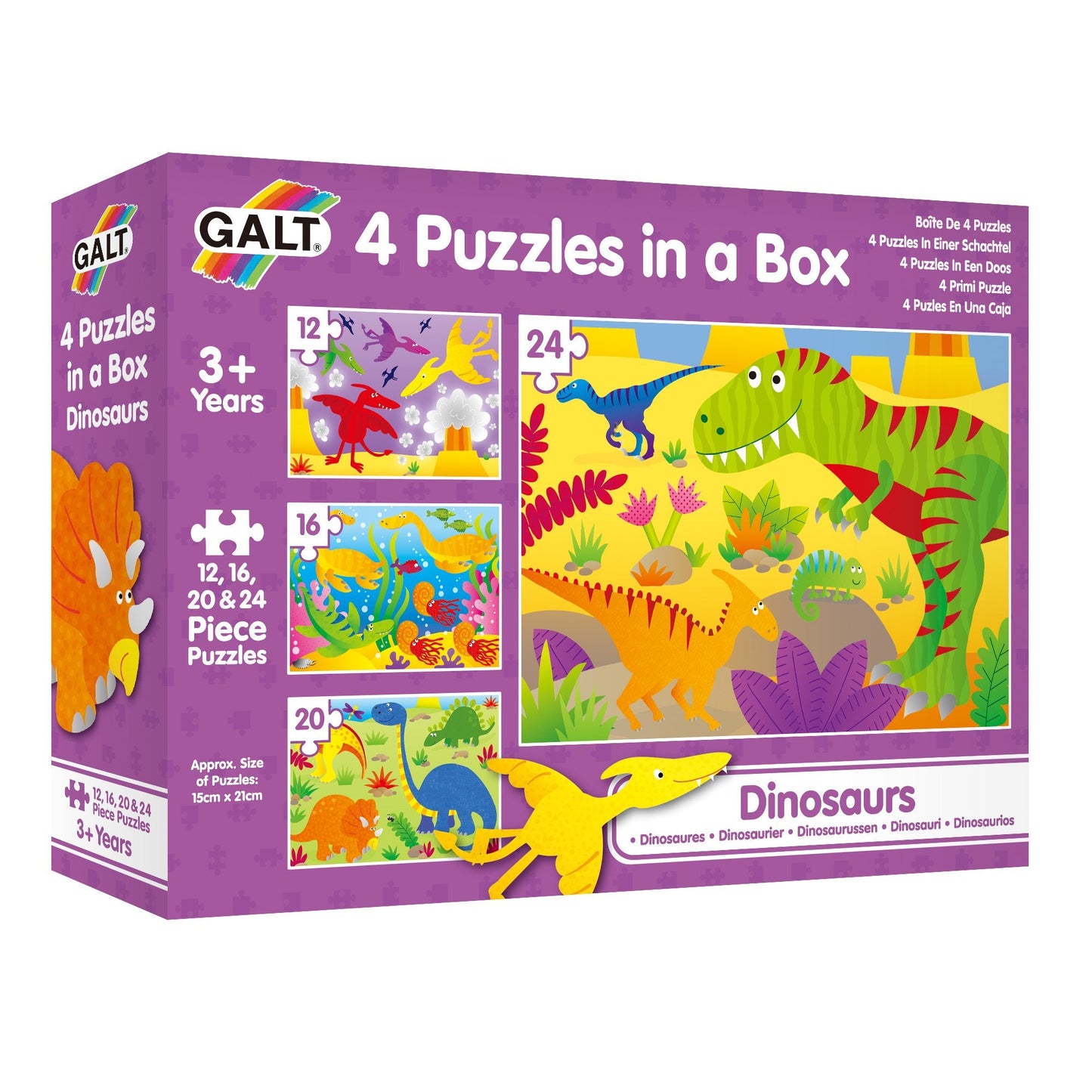 Galt: 4 Puzzles in a Box - Dinosaurs