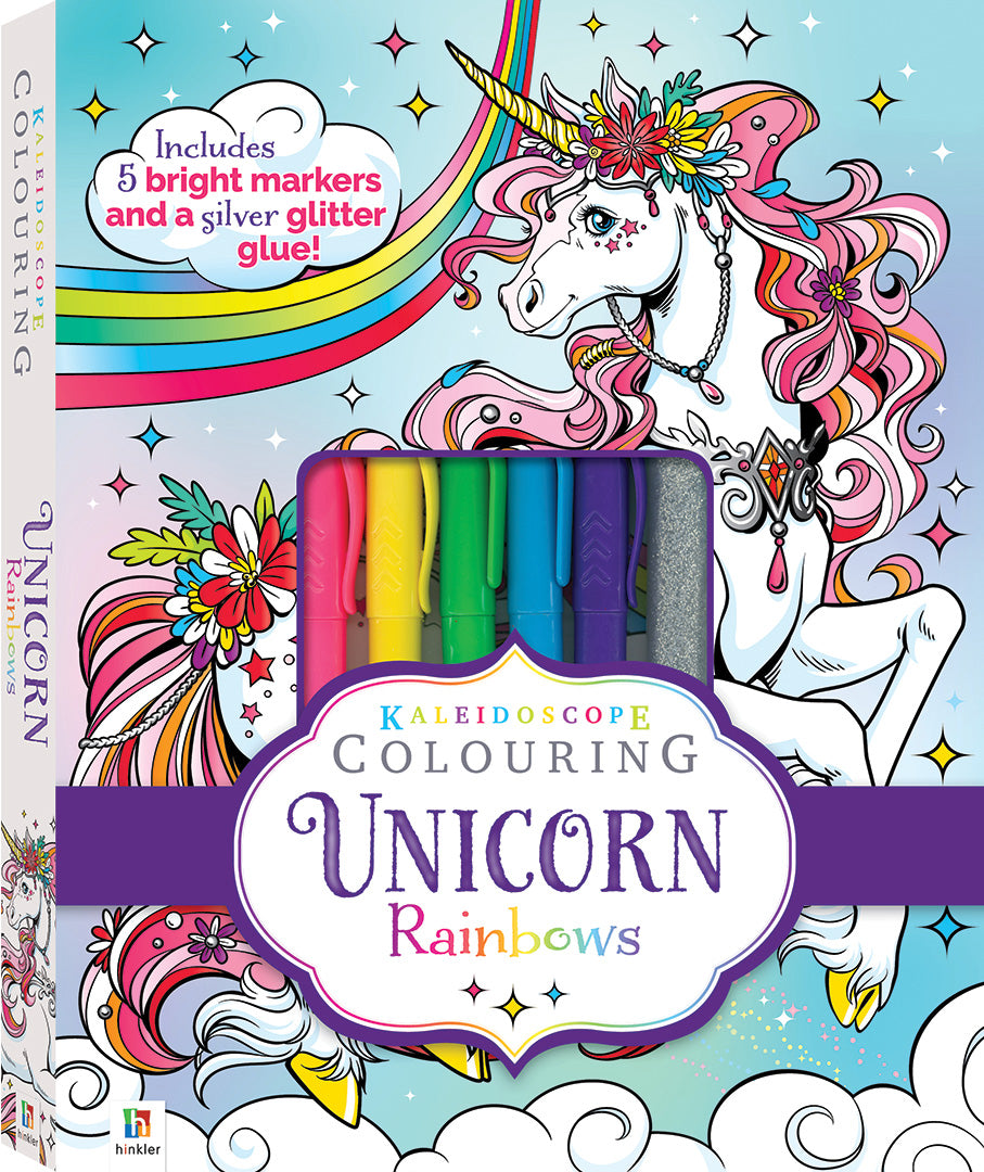 Kaleidoscope Colouring Kit: Unicorn Rainbows (Hardback)