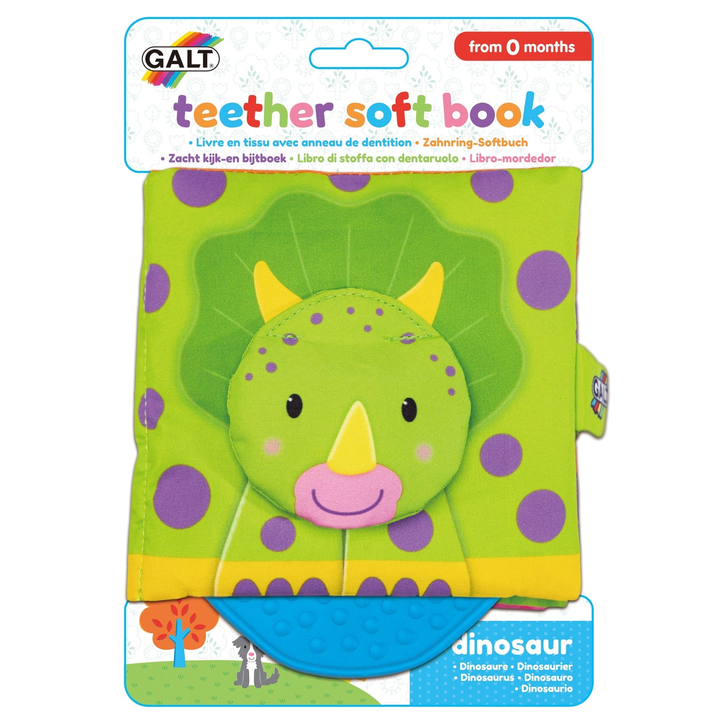 Galt: Teether Soft Book - Dinosaur