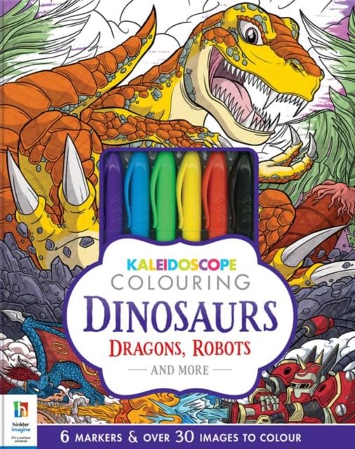 Kaleidoscope Colouring Kit Dinosaurs Dragons Robots & More (Hardback)