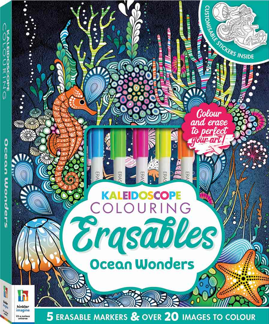 Kaleidoscope Colouring Erasables: Ocean Wonders (Hardback)