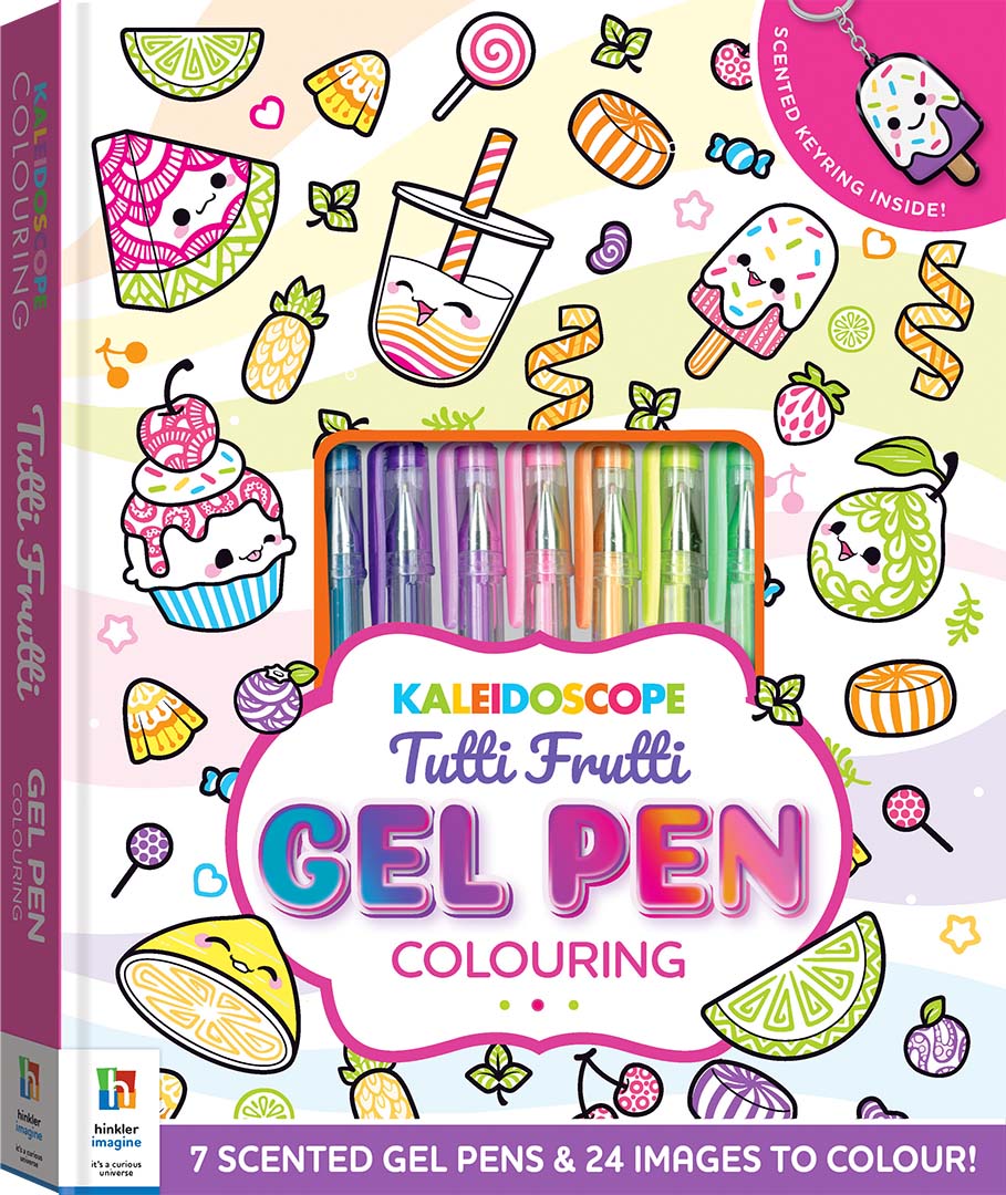 Kaleidoscope Colouring Tutti Frutti Gel Pen Colouring Kit (Hardback)