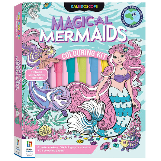 Kaleidoscope Colouring Kit Pastel Mermaids and More (Hardback)