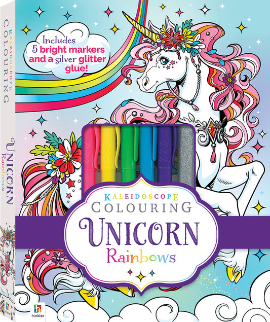 Kaleidoscope Colouring Kit: Unicorn Rainbows (Hardback)